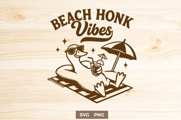 Beach Honk Vibes SVG, Funny Goose Summer