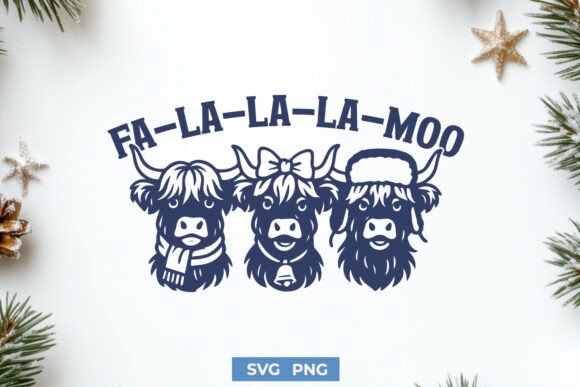 Fa La La La Moo Funny Christmas SVG PNG