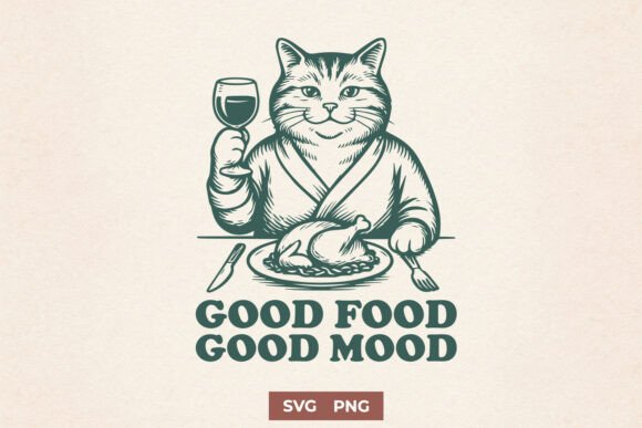 Good Food Good Mood SVG – Funny Cat PNG Review