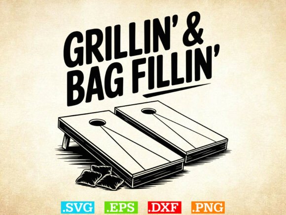 Grillin Bag Fillin SVG: A Lighthearted Embroidery Design for Casual Craft Projects