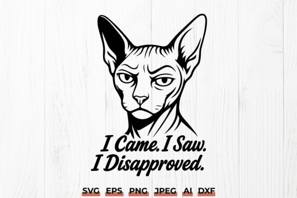 Sassy Sphynx Cat SVG – Funny Grumpy Cat